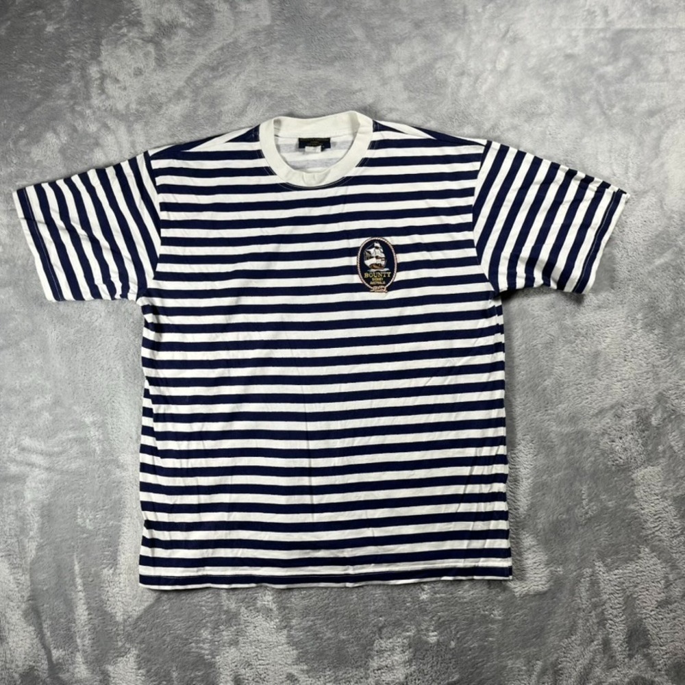 VTG Bounty Cruises Sydney T-Shirt XL Nautical Marine Striped Rugby Style